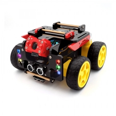 Adeept AWR 4WD Smart Robot Car Kit for Raspberry Pi 5/4B/3B/3B+(Board Not Included), Line Tracking, Obstacle Avoidance, Servo Motor, USB-C Charging